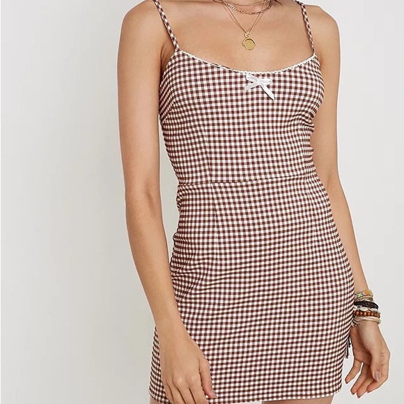 Urban Outfitters Dresses & Skirts - URBAN OUTFITTERS TAHOE BROWN GINGHAM MINI DRESS